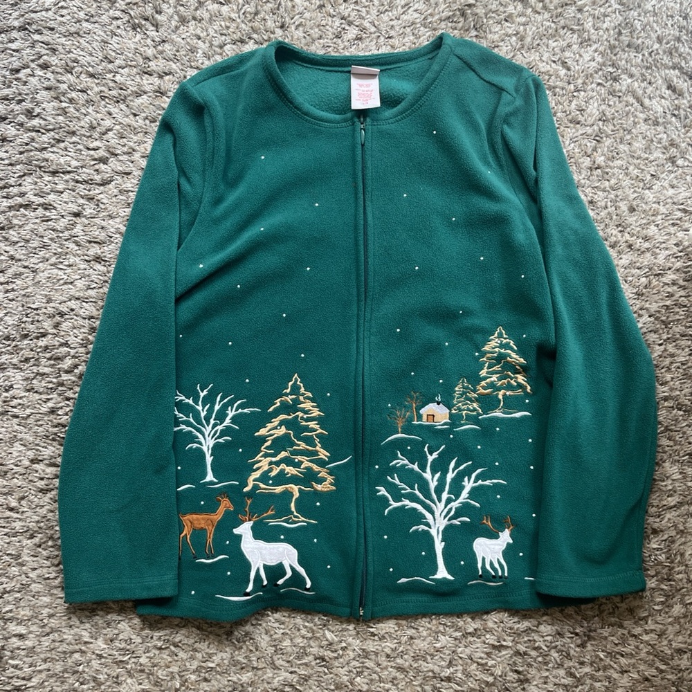 Holiday Editions Festive Green Cardigan